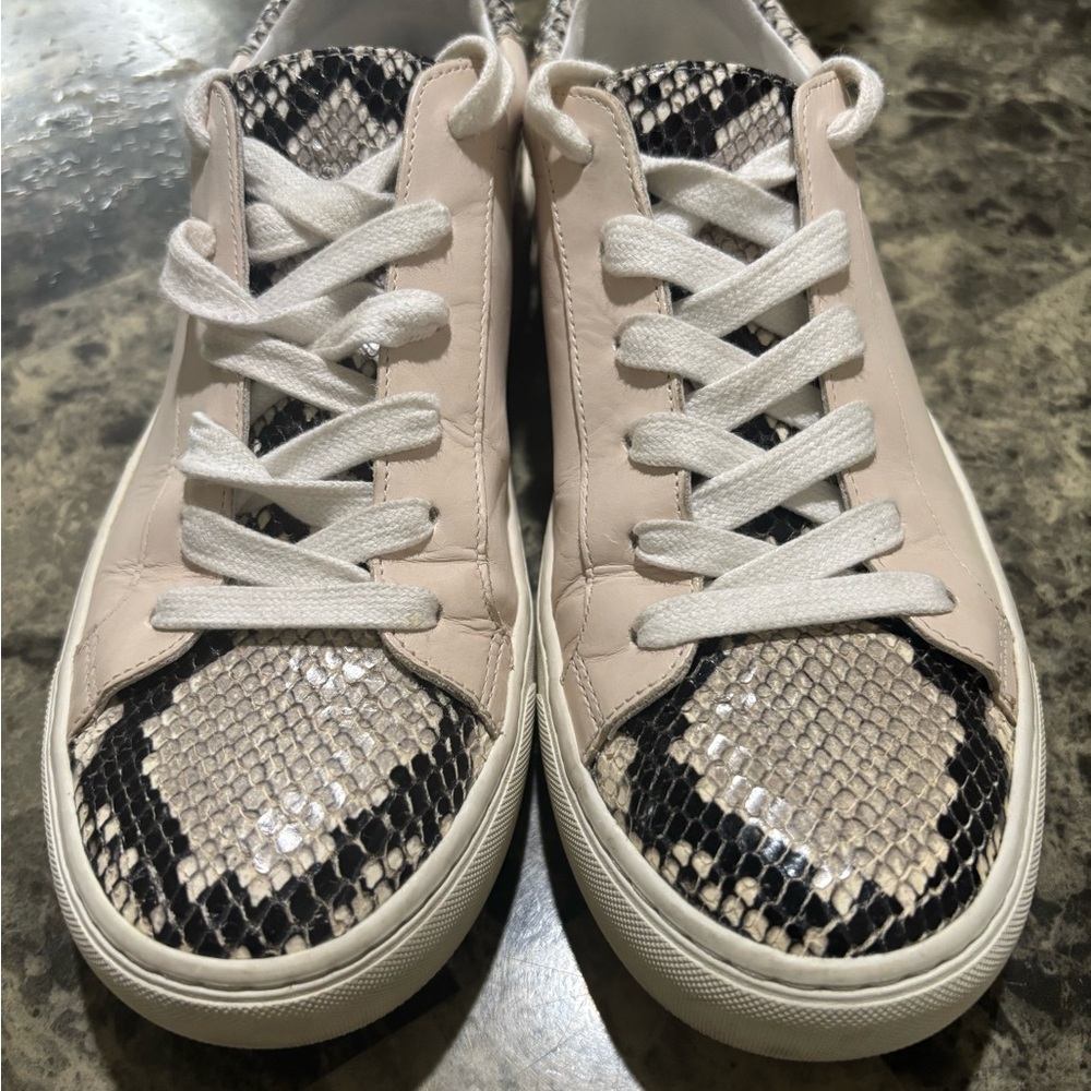 Veronica Beard Pink and Snakeskin Sneakers